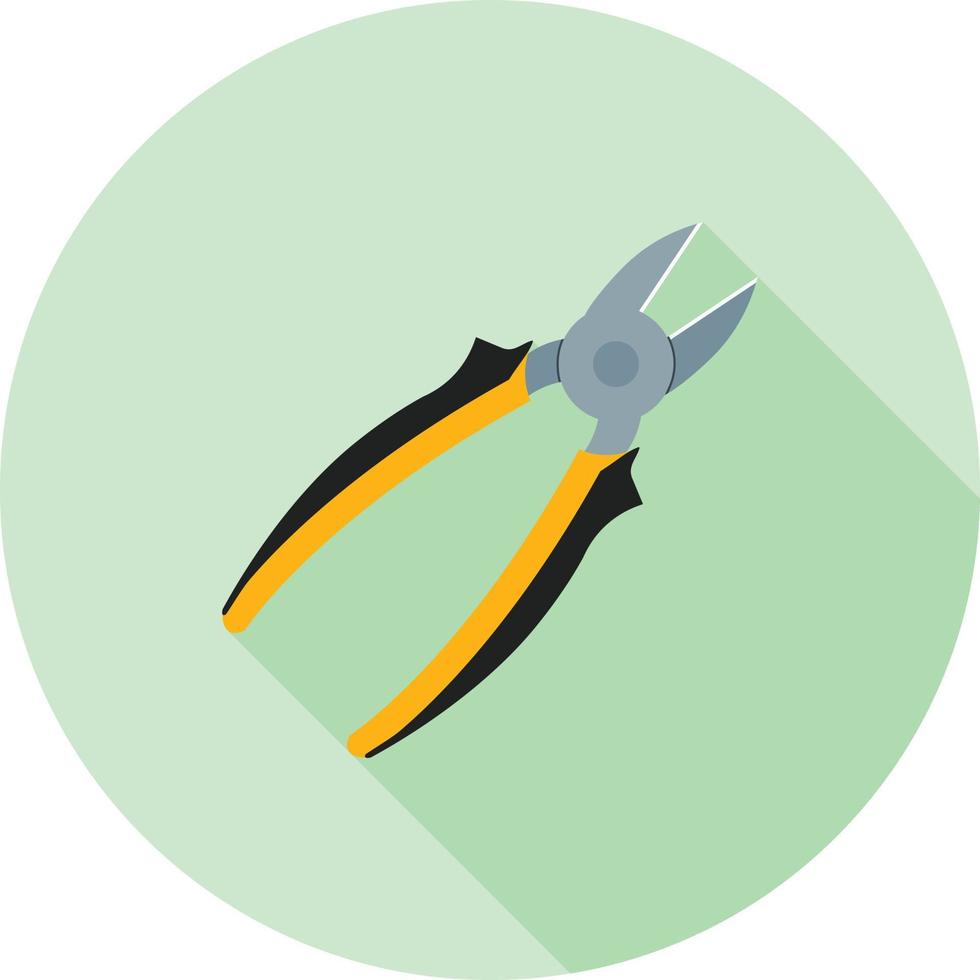 Sharp Pliers Flat Long Shadow Icon vector