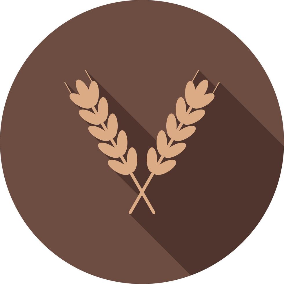 Wheat Flat Long Shadow Icon vector