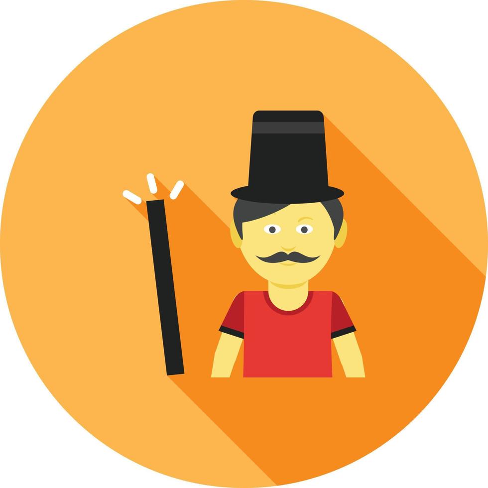 Magician Flat Long Shadow Icon vector