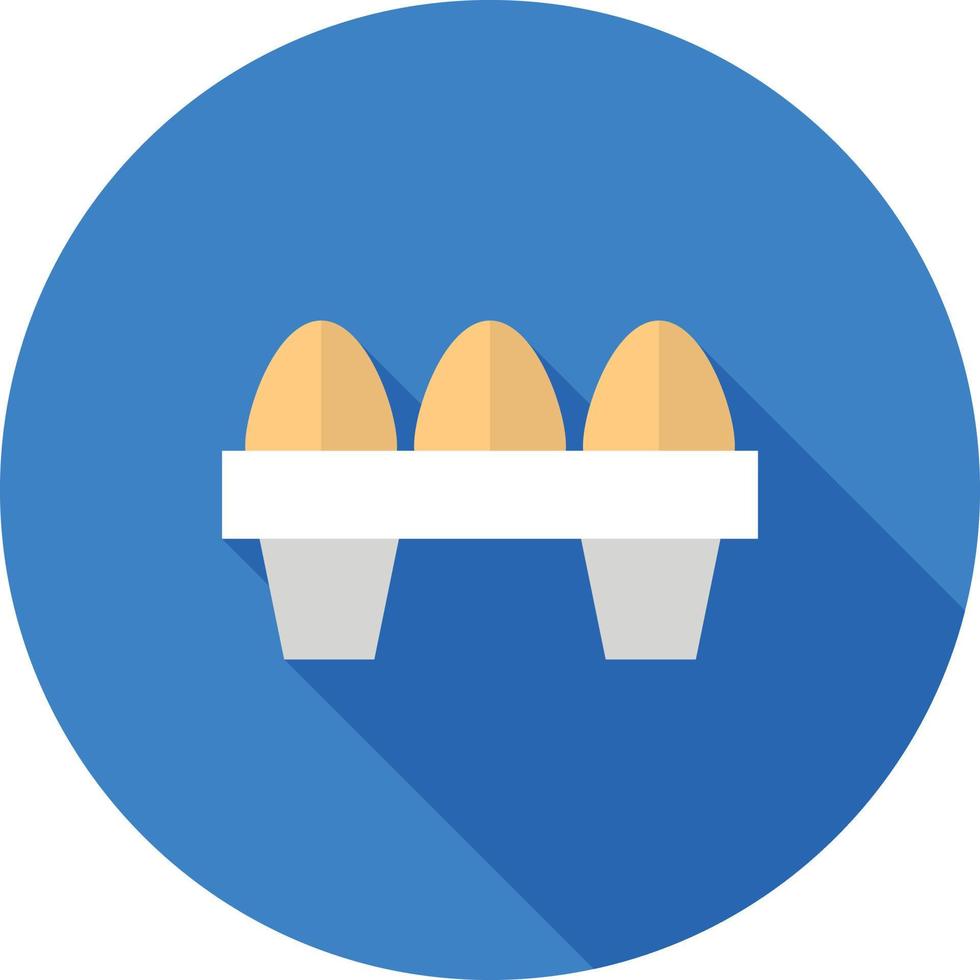 Icono de larga sombra plana de huevos vector