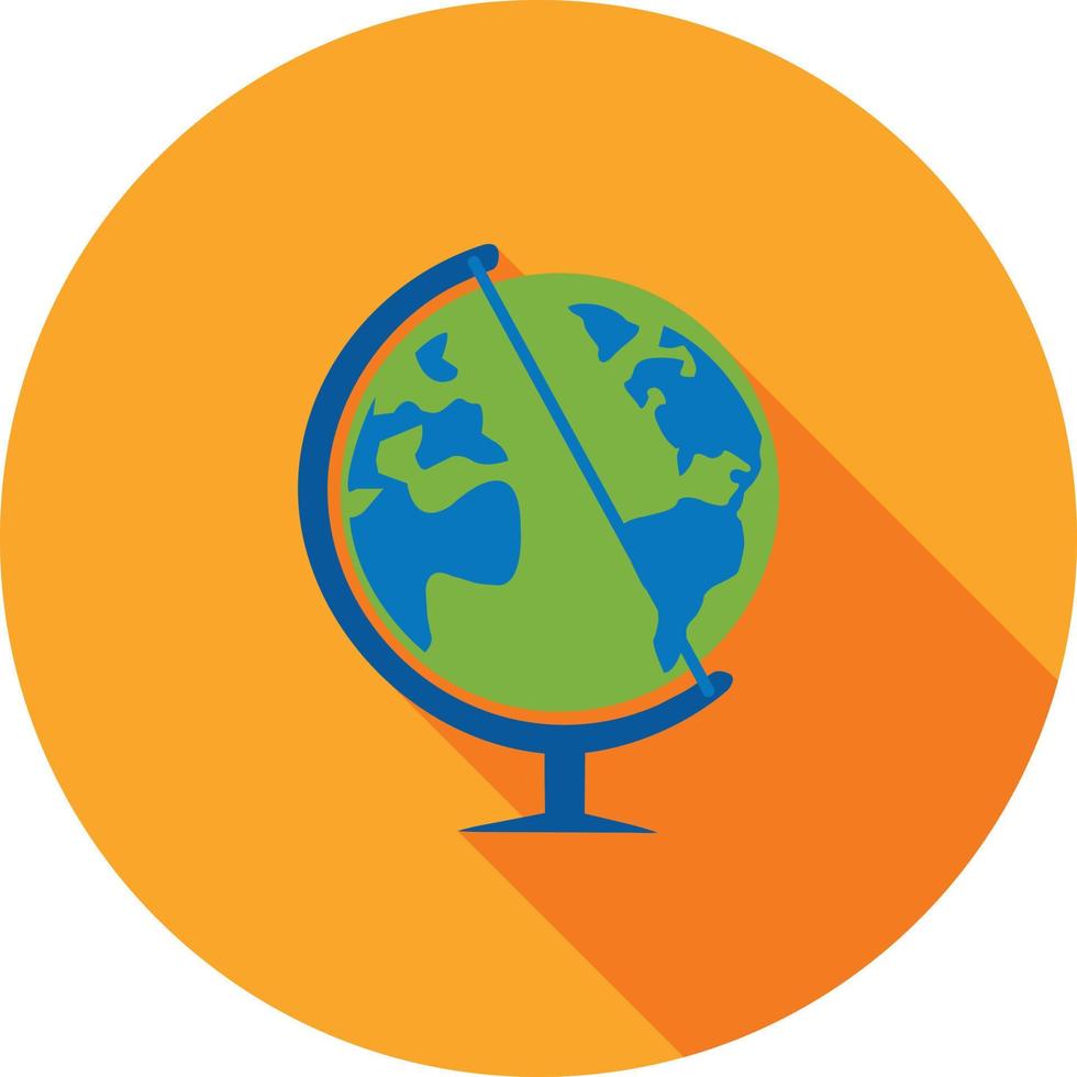 Globe Flat Long Shadow Icon vector