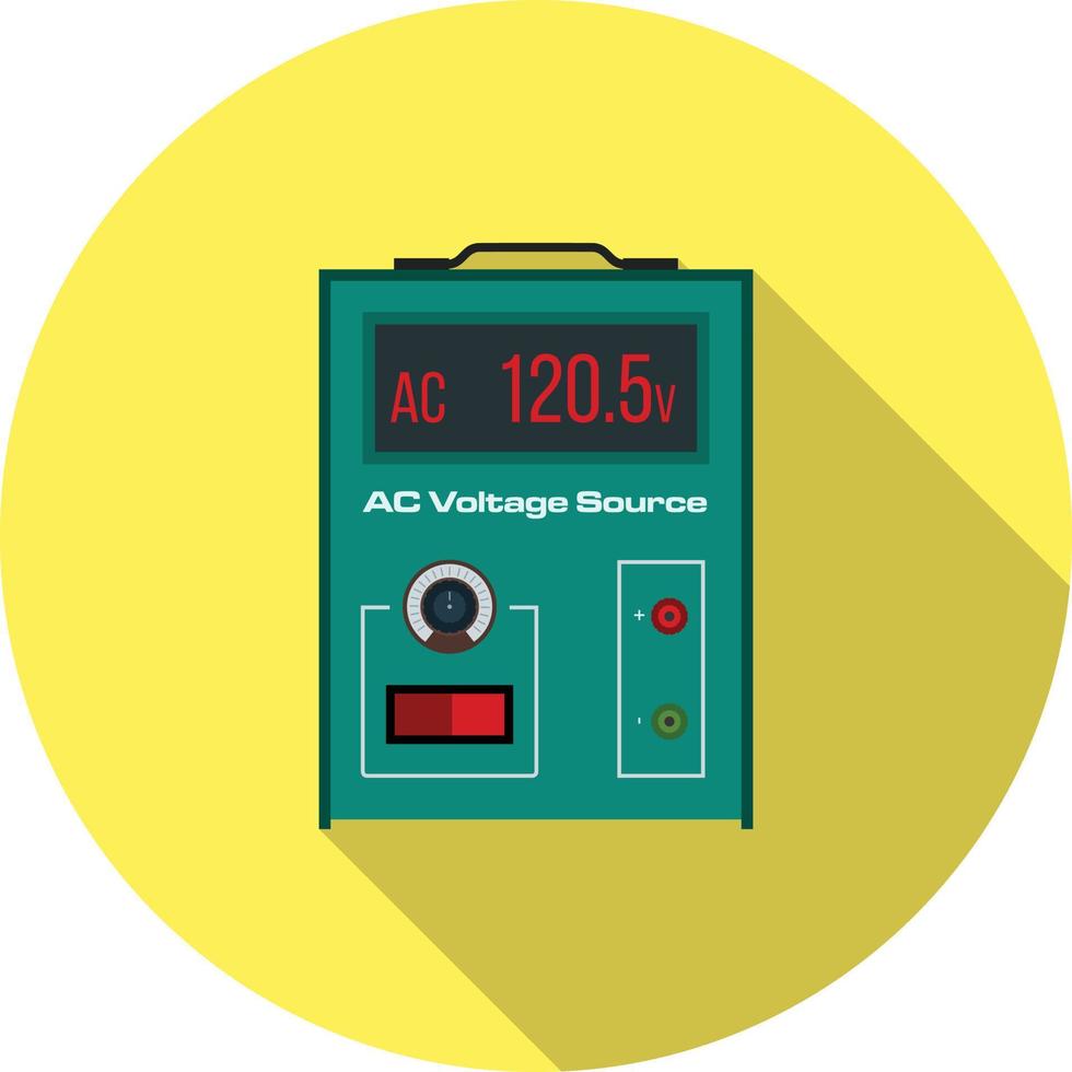 AC Voltage Source Flat Long Shadow Icon vector