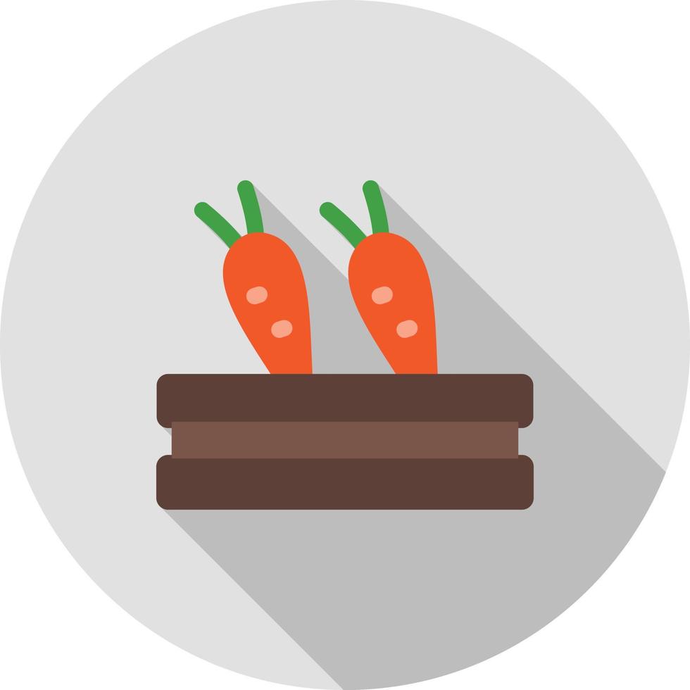 icono de larga sombra plana de vegetales cosechados vector