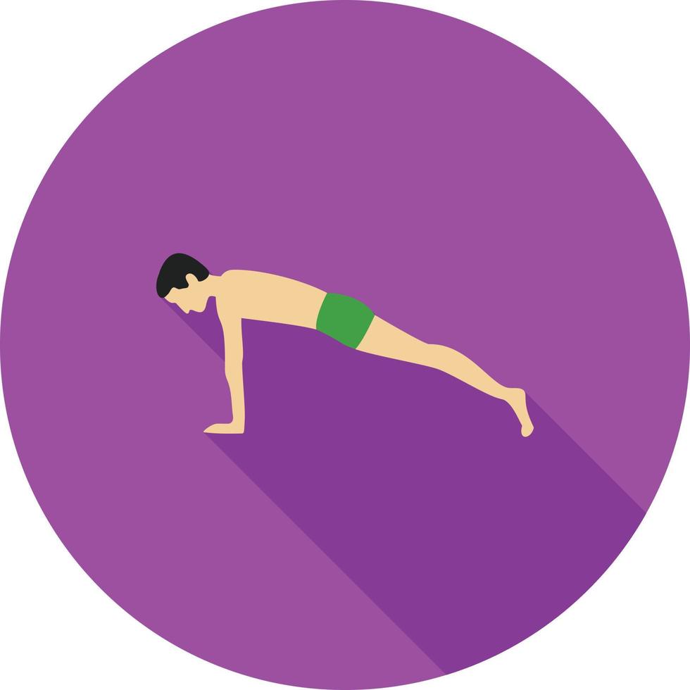Plank Pose Flat Long Shadow Icon vector