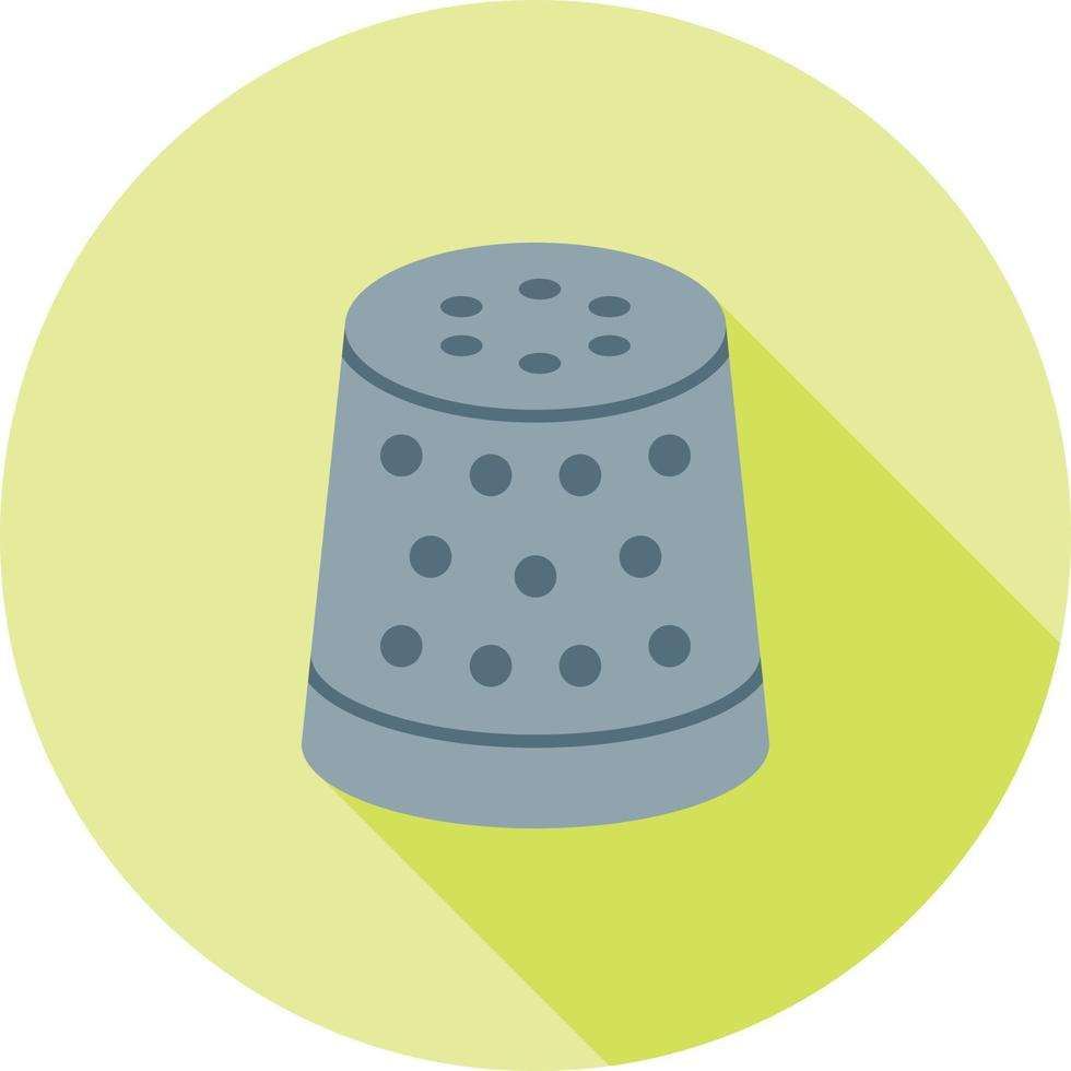 Thimble Flat Long Shadow Icon vector