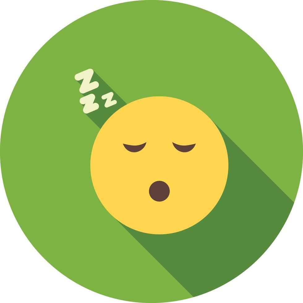 icono de sombra larga plana sleepy i vector