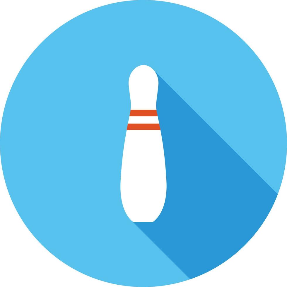 Bowling Pin Flat Long Shadow Icon vector