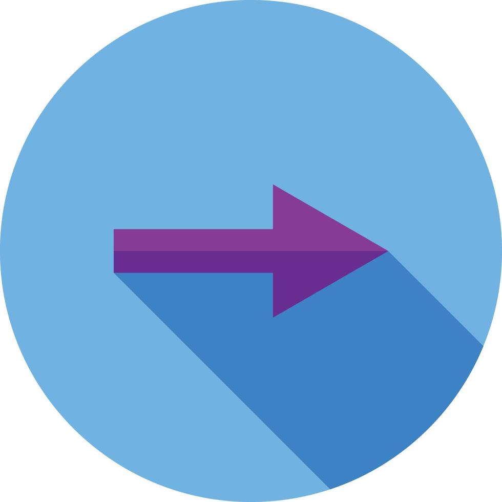Right Arrow Flat Long Shadow Icon vector