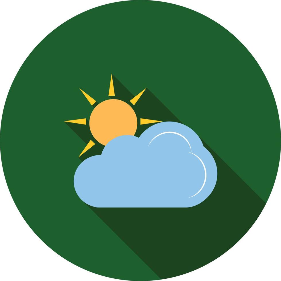 Partly Cloudy I Flat Long Shadow Icon vector