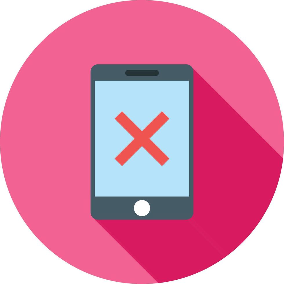 Invalid Device Flat Long Shadow Icon vector
