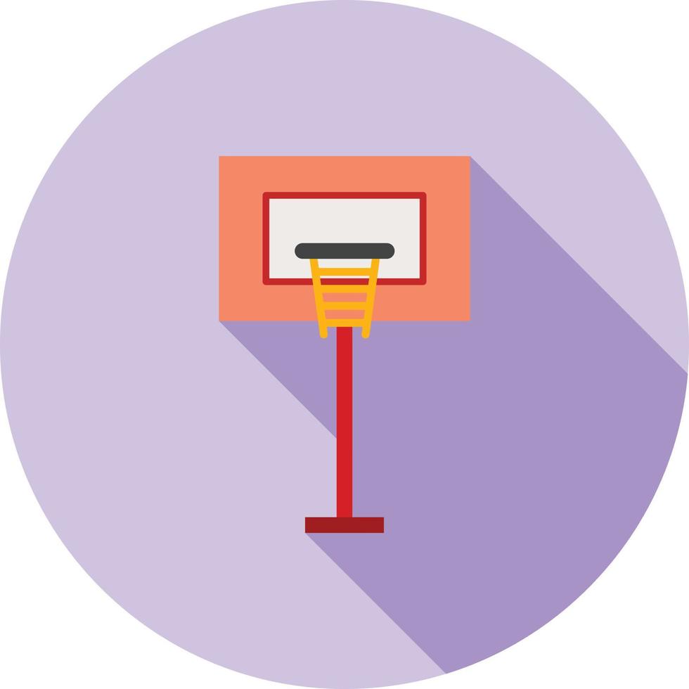 poste de baloncesto icono de larga sombra plana vector