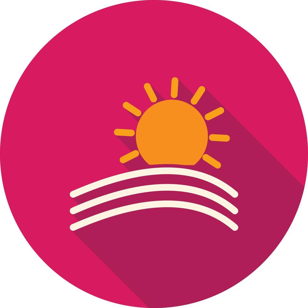 Sun I Flat Long Shadow Icon vector