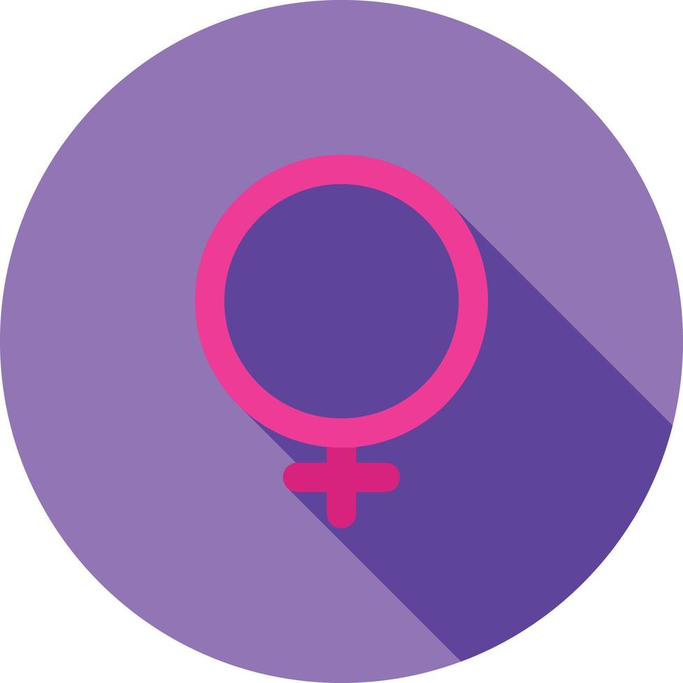 icono de sombra larga plana de símbolo femenino vector