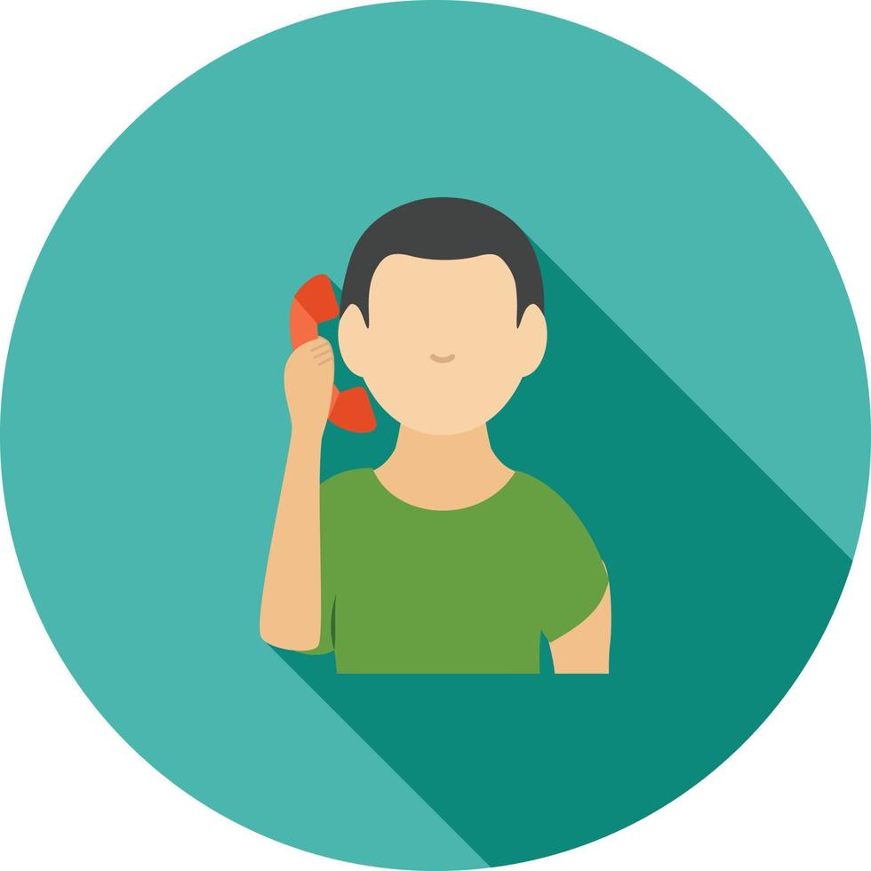 Talking on phone Flat Long Shadow Icon vector