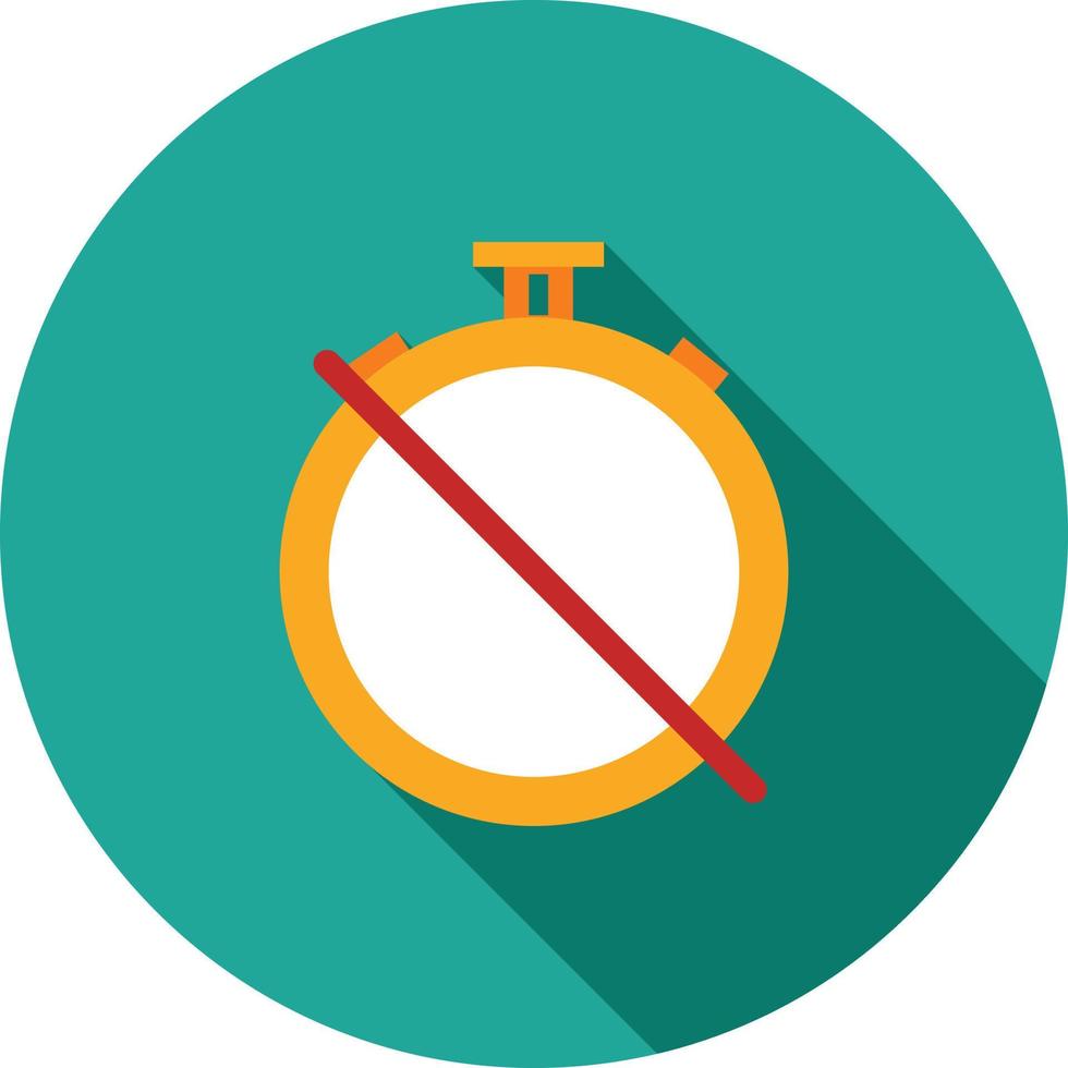 icono de alarma apagada plana larga sombra vector