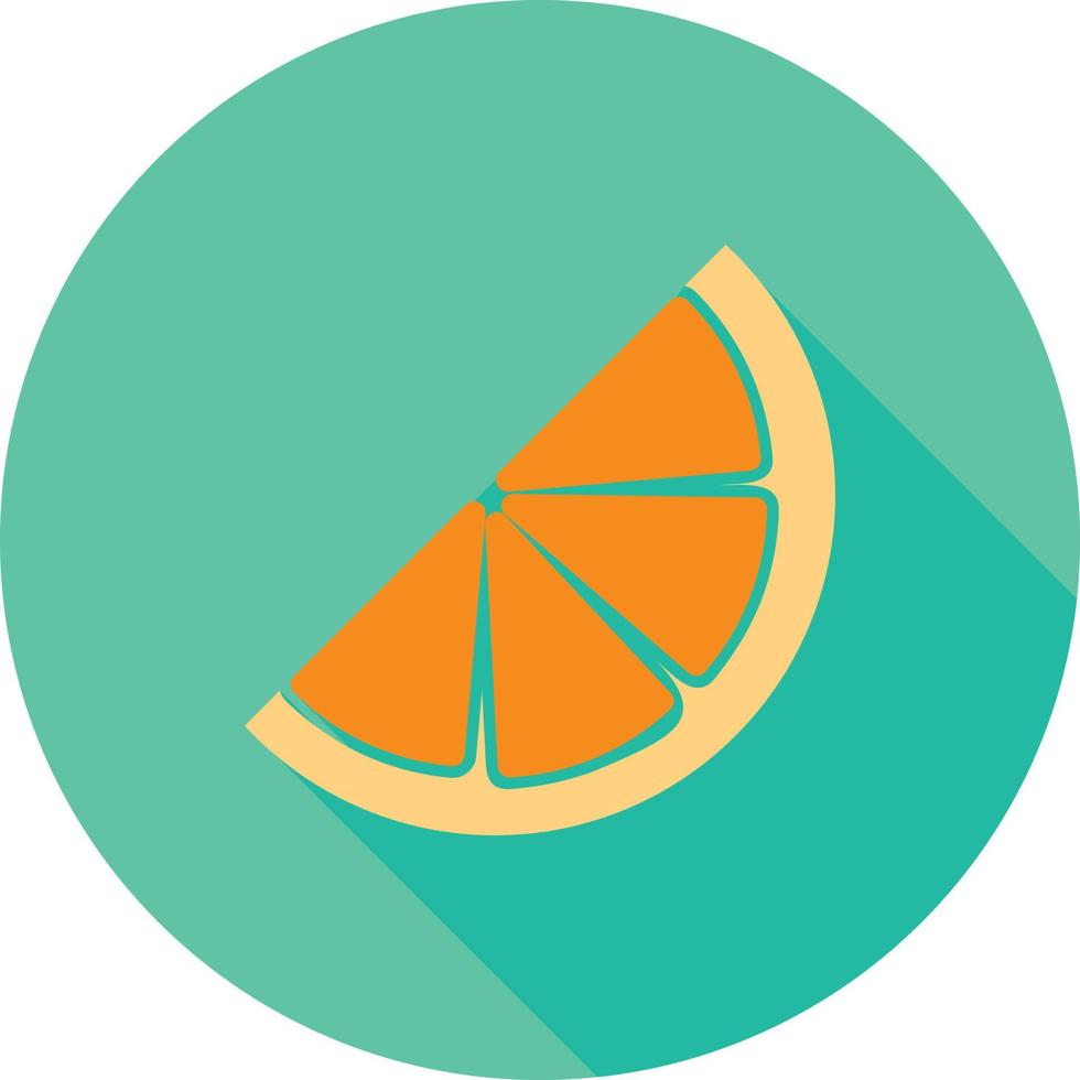 icono de sombra larga plana naranja en rodajas vector