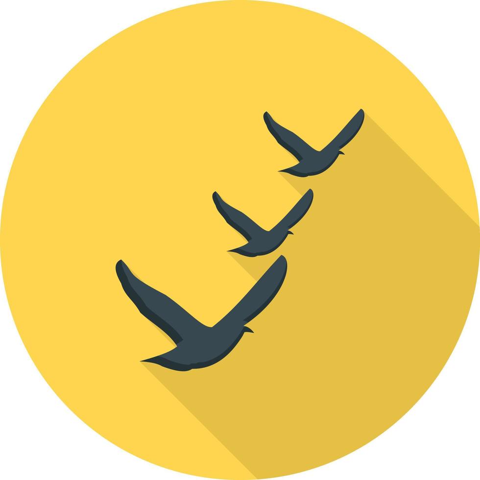 Flock of Birds Flat Long Shadow Icon vector