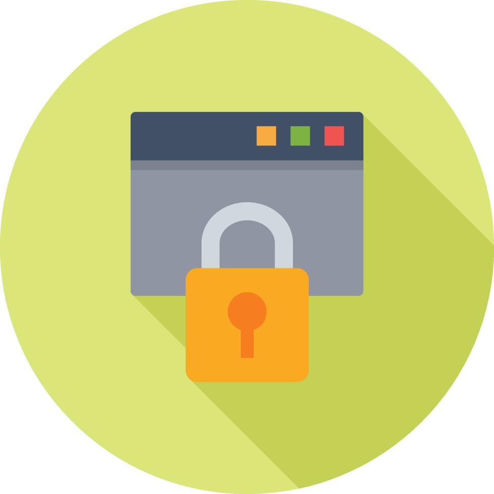 Secure Information Flat Long Shadow Icon vector