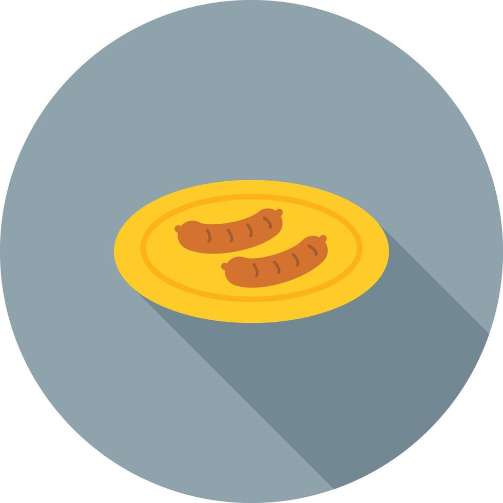 Boiled Sausgages Flat Long Shadow Icon vector
