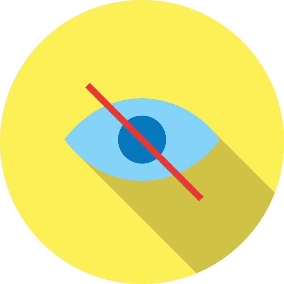 Visibility Off Flat Long Shadow Icon vector