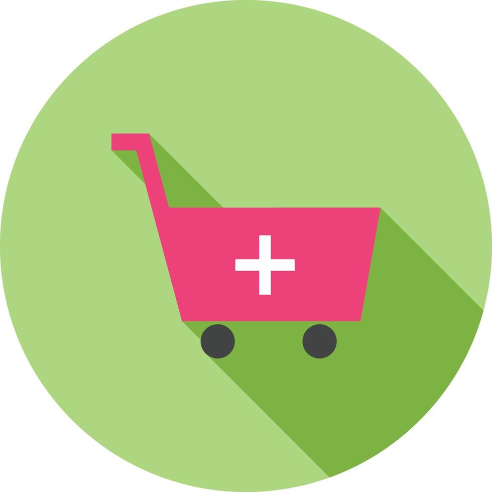 Add Shopping Cart Flat Long Shadow Icon vector