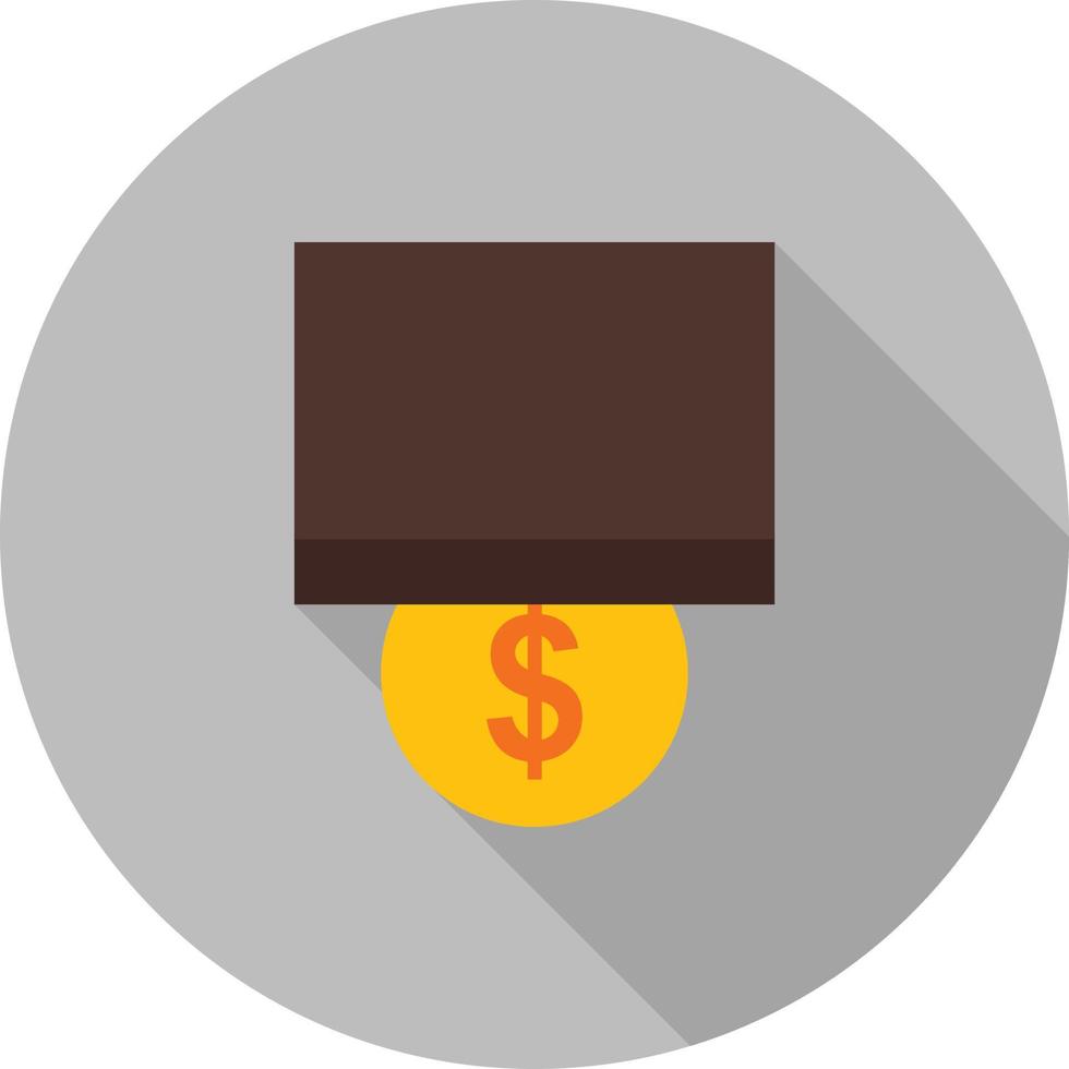 Insert Coin Flat Long Shadow Icon vector