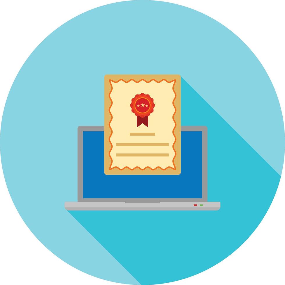 Get Degree Online II Flat Long Shadow Icon vector