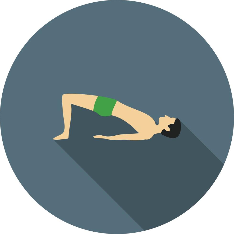 Bridge Pose Flat Long Shadow Icon vector