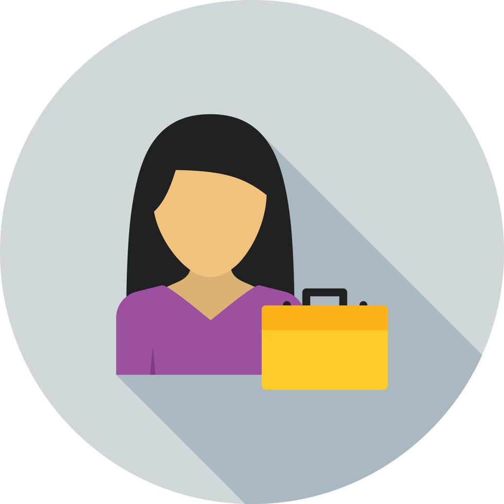 Business Woman Flat Long Shadow Icon vector
