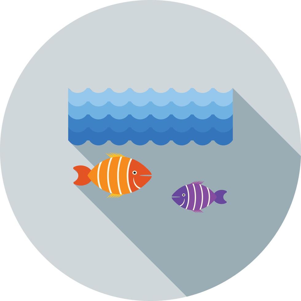 Life Under Water Flat Long Shadow Icon vector