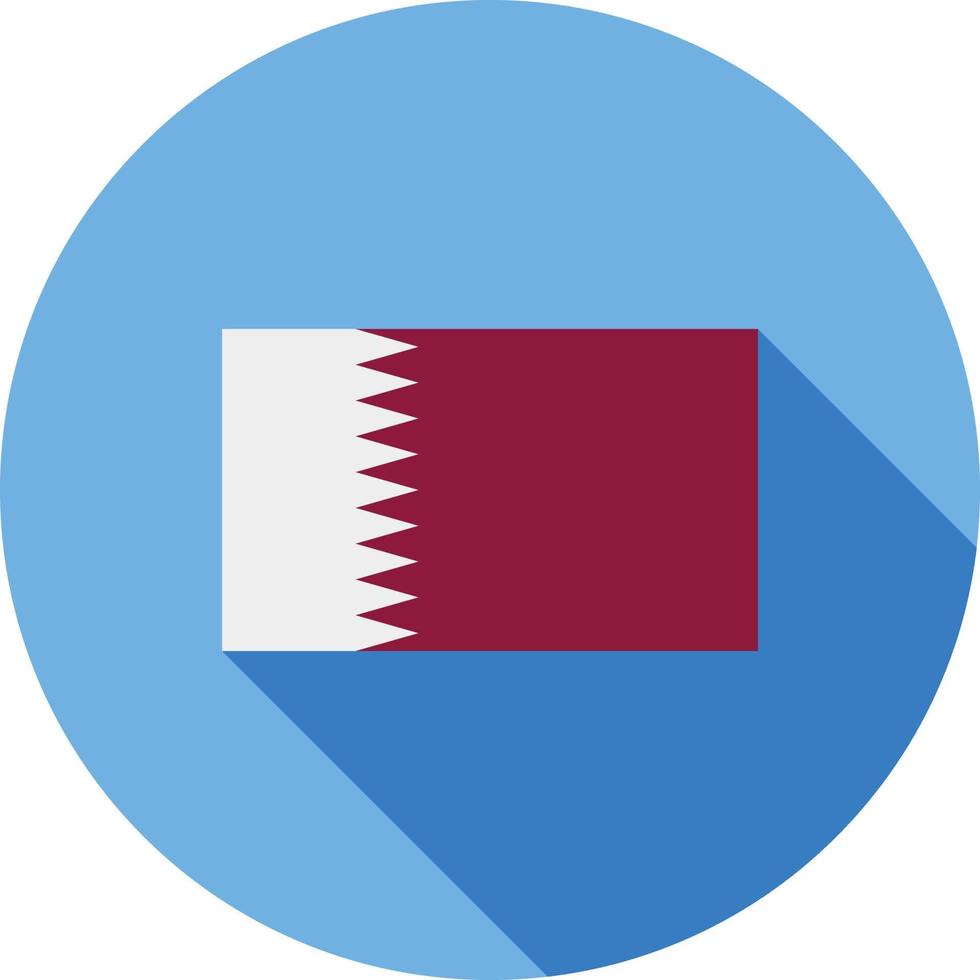 qatar plana larga sombra icono vector