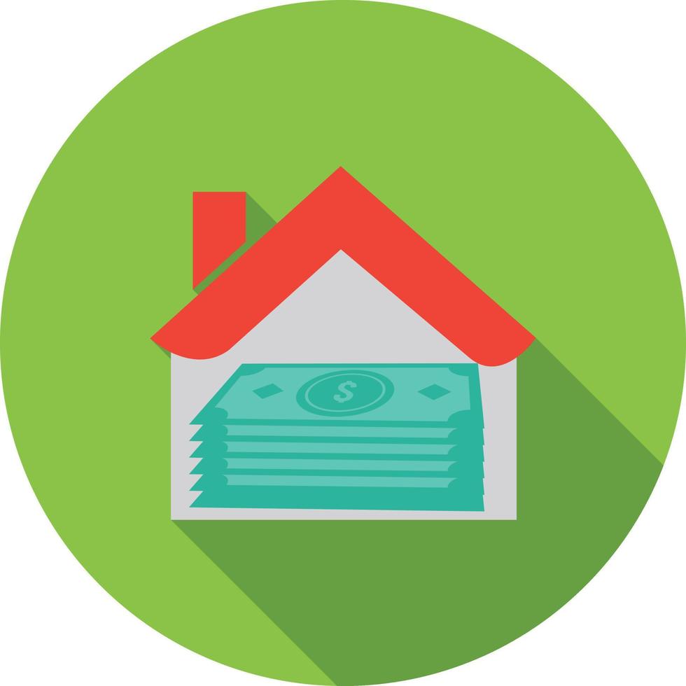 Home loan Flat Long Shadow Icon vector