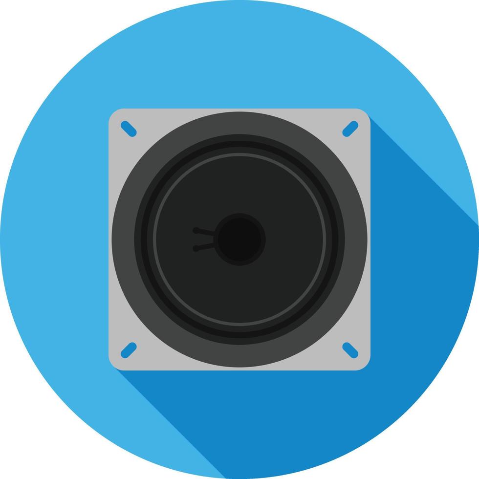 Loudspeaker Flat Long Shadow Icon vector