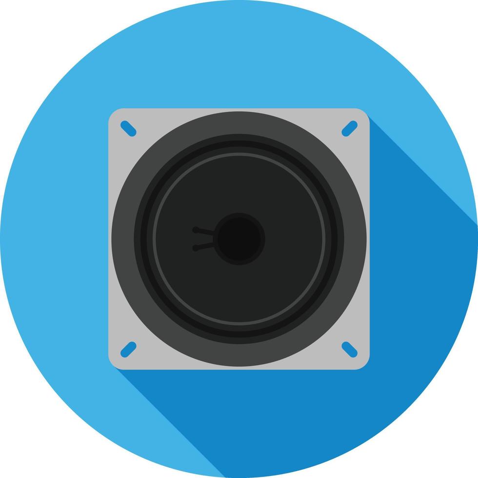 Icono de sombra larga plana de altavoz vector