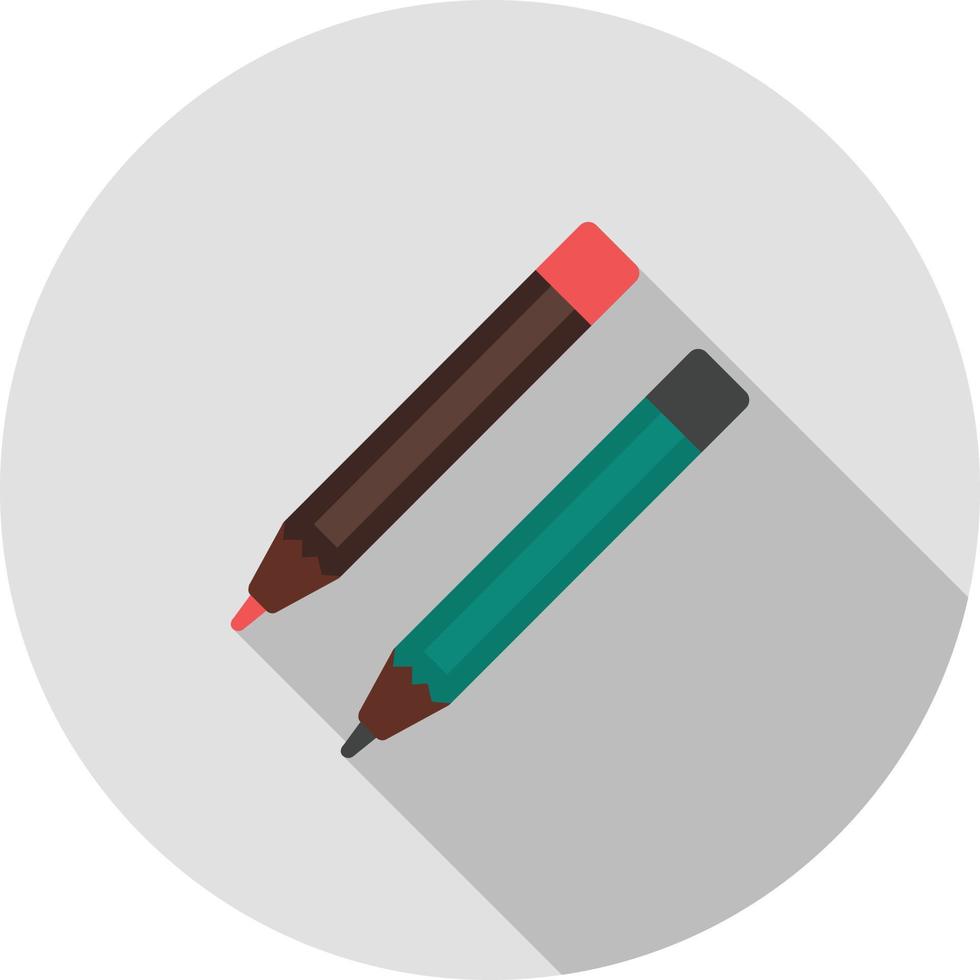 Eye pencils Flat Long Shadow Icon vector