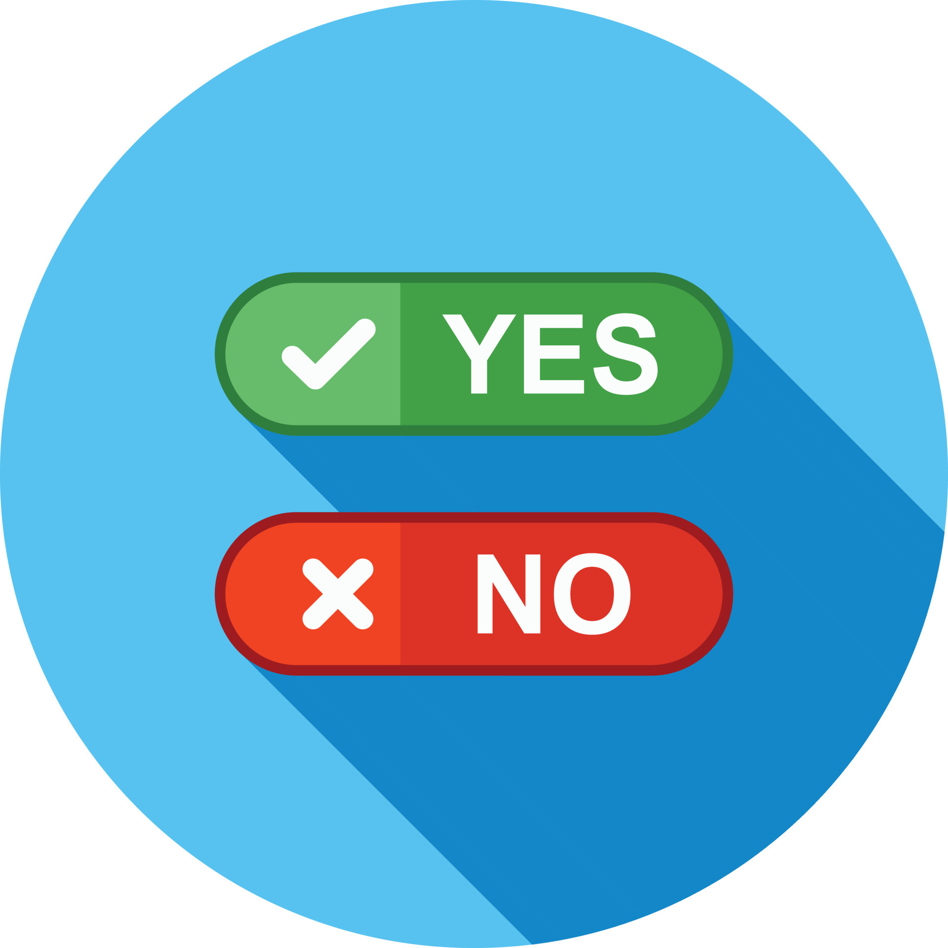 Yes No Option Flat Long Shadow Icon 11281171 Vector Art at Vecteezy