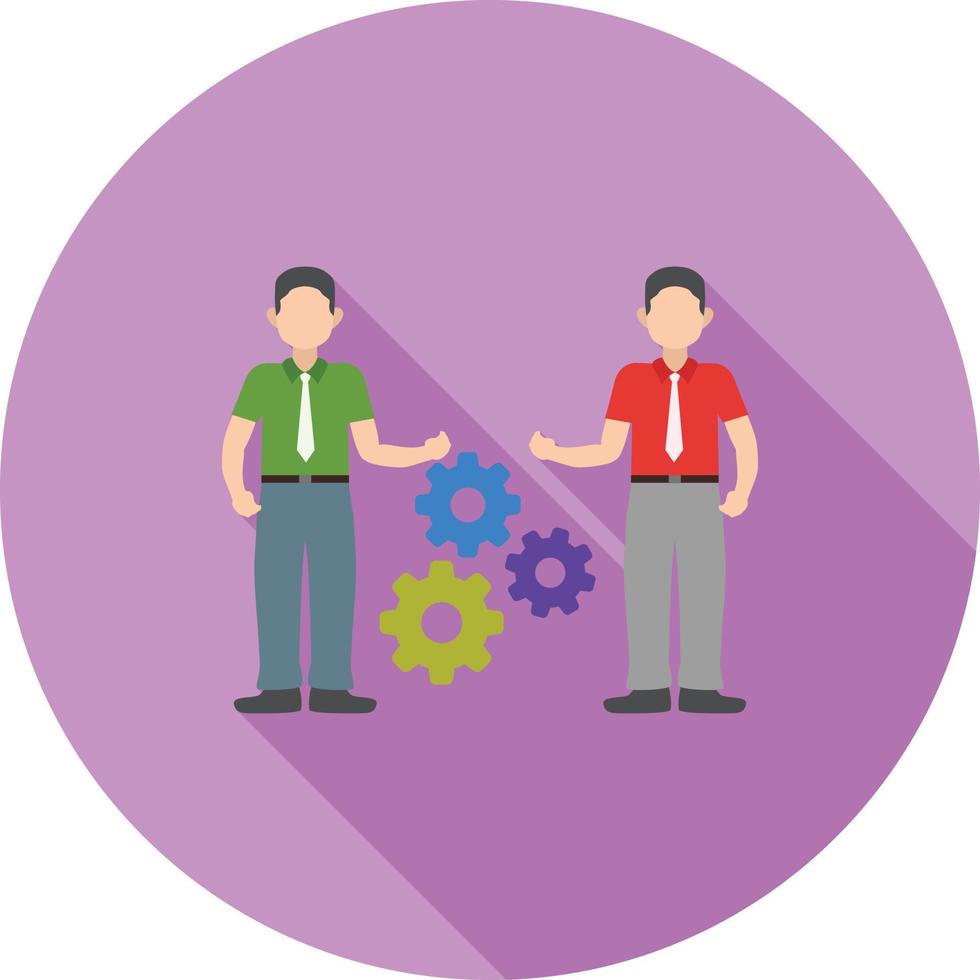Team Skills Flat Long Shadow Icon vector