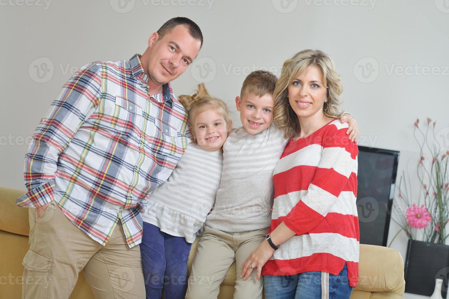 happy young family at home photo