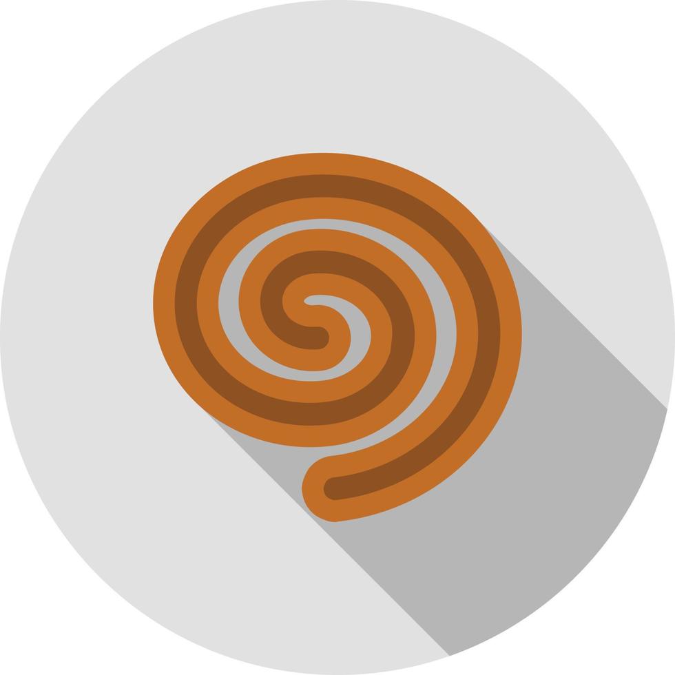 Rolled Bun Flat Long Shadow Icon vector