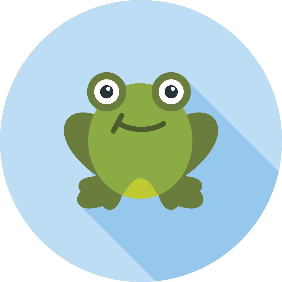 Frog Flat Long Shadow Icon vector