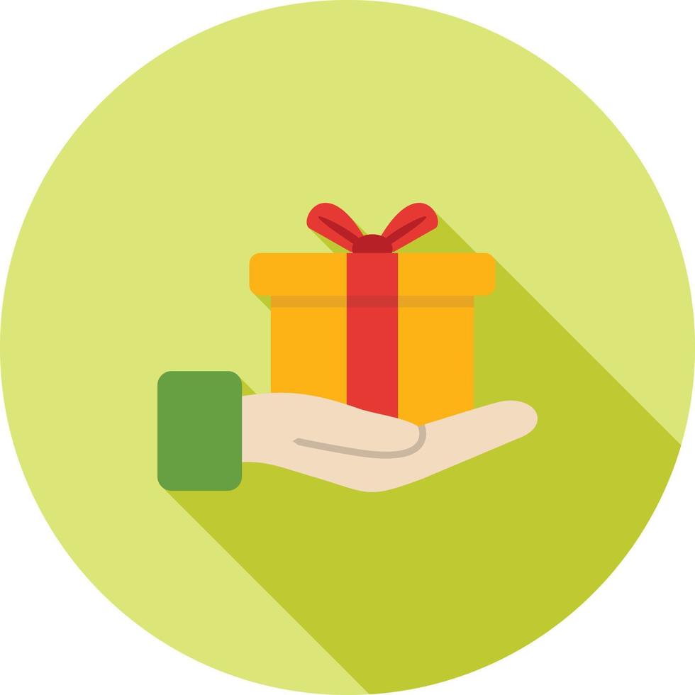 Giving Gift Flat Long Shadow Icon vector