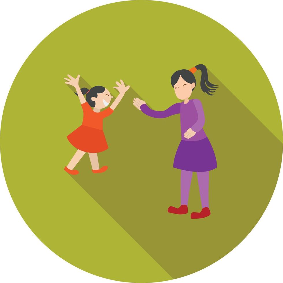 Waving Goodbye Flat Long Shadow Icon vector