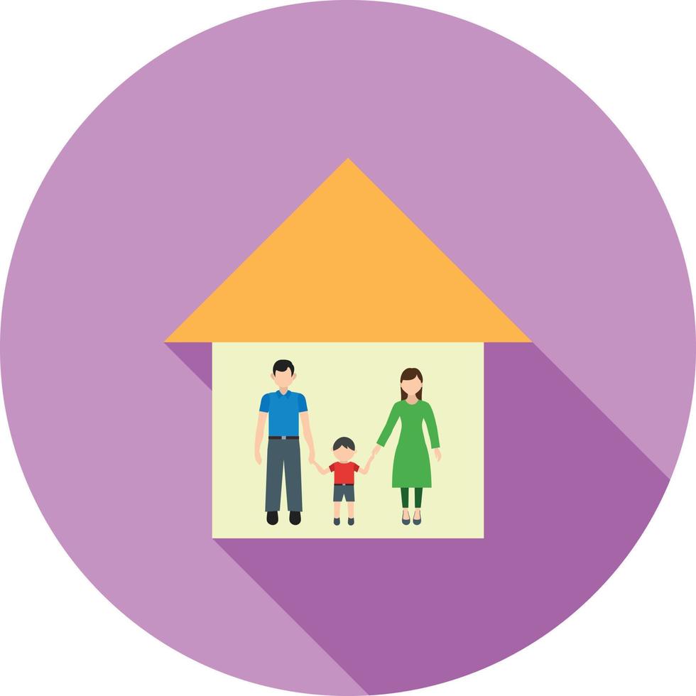 Community Building Flat Long Shadow Icon vector
