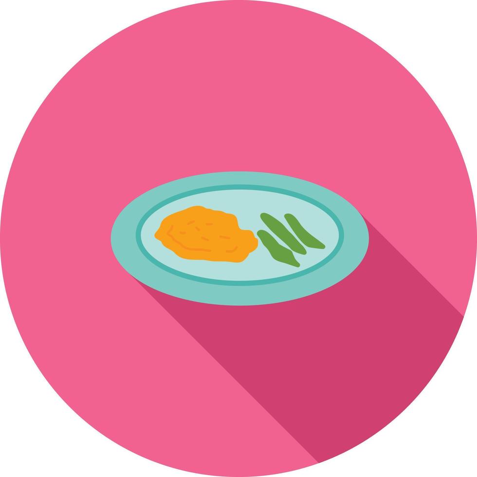 Veal Cutlet Flat Long Shadow Icon vector