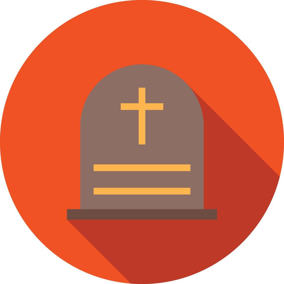 Cemetry Flat Long Shadow Icon vector