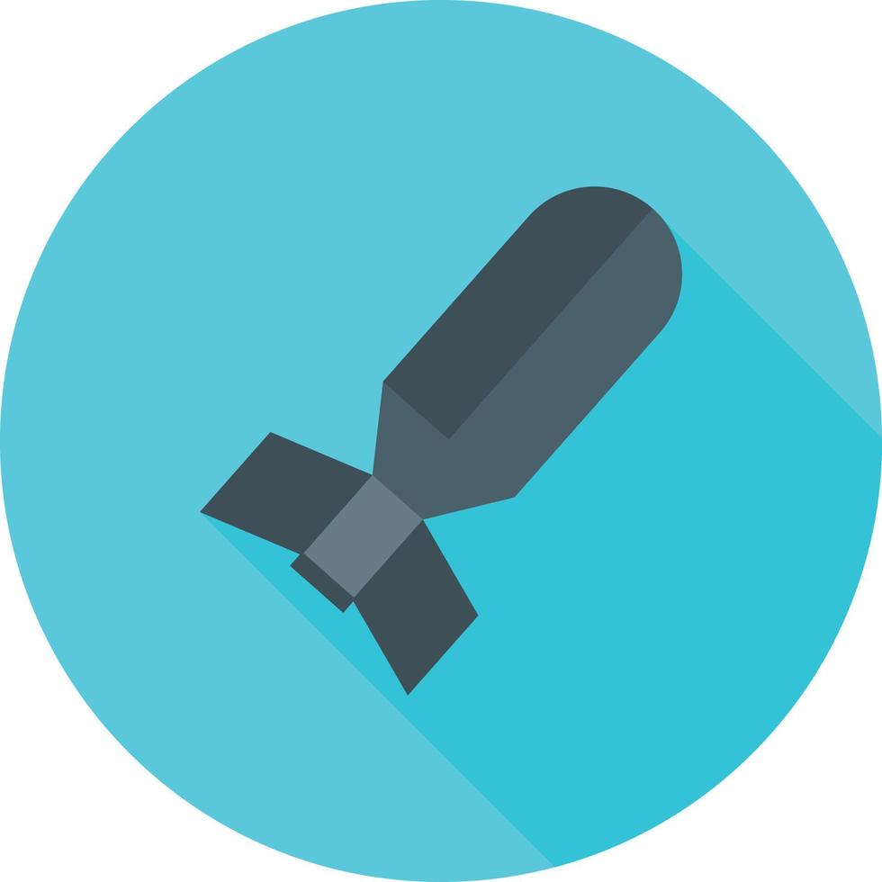 Missile Flat Long Shadow Icon vector