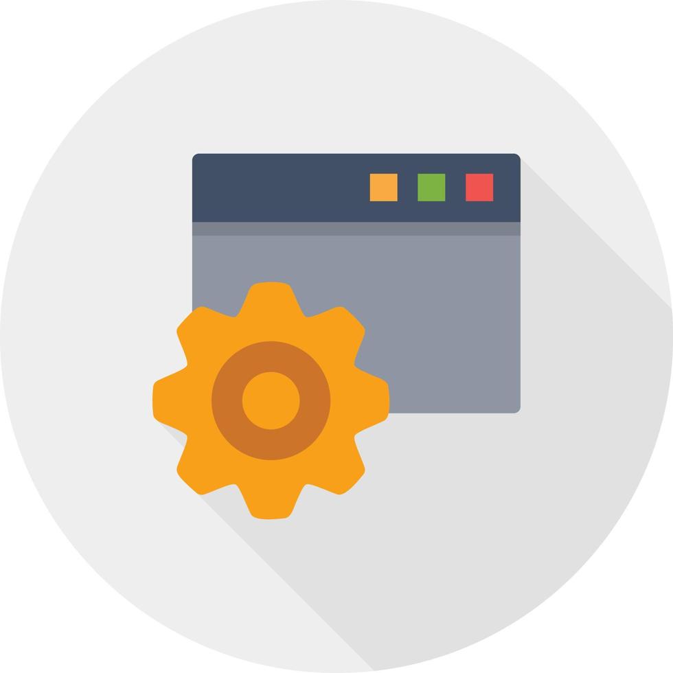 Browser Configurations Flat Long Shadow Icon vector