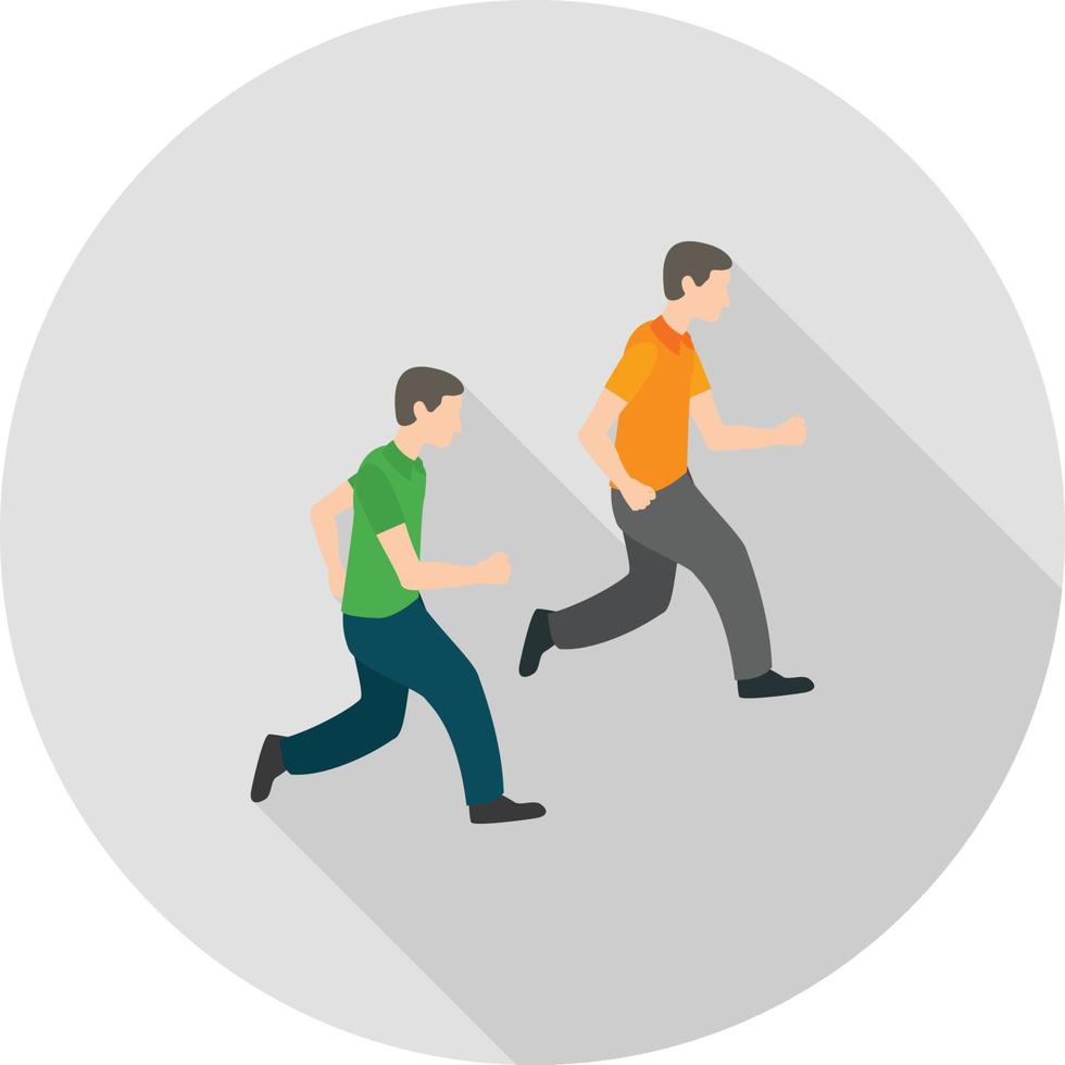 Running Race Flat Long Shadow Icon vector
