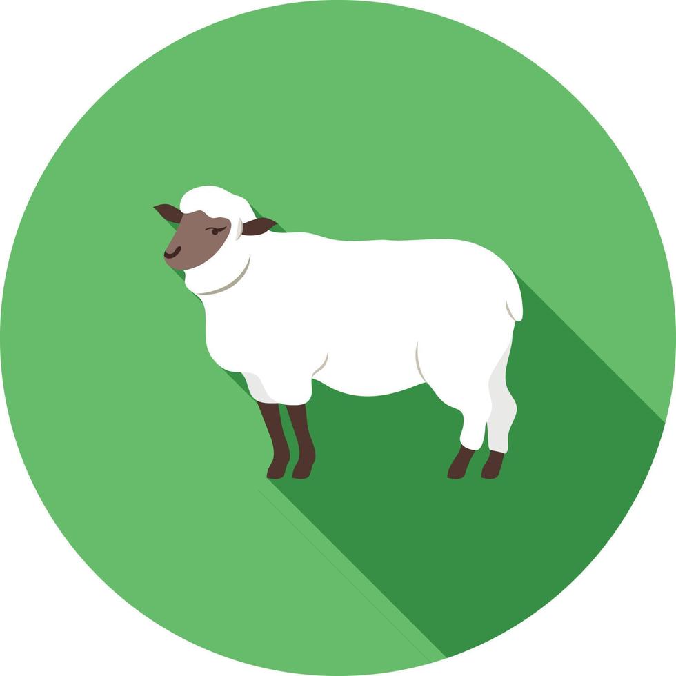 Sheep Flat Long Shadow Icon vector