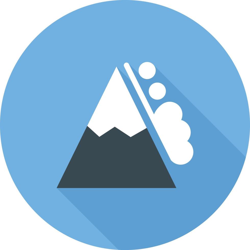 Snow Avalanche Flat Long Shadow Icon vector